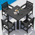 SERWALL HDPE Outdoor Square Dining Set for 4