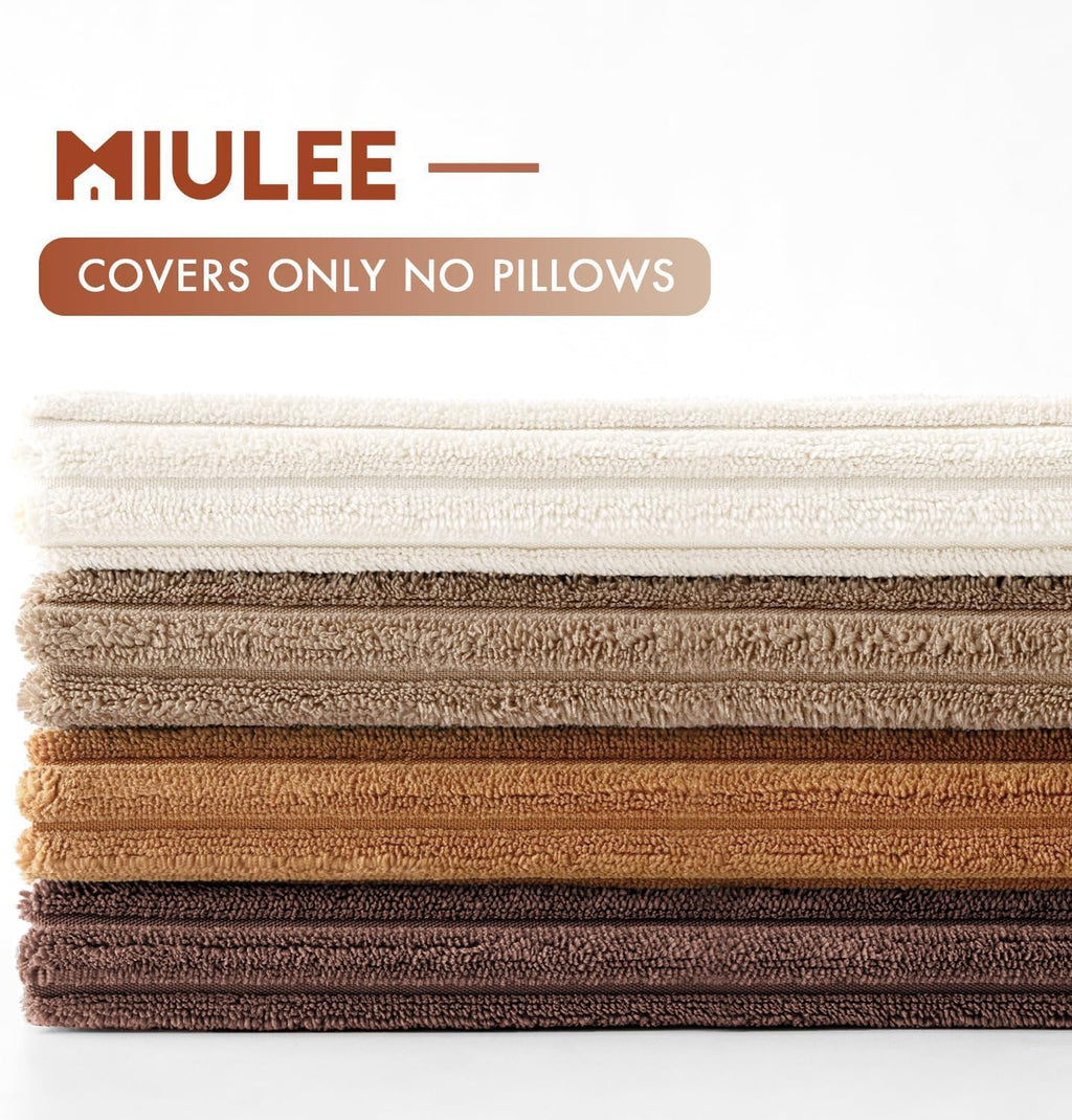 MIULEE Fall Corduroy Decorative Throw Pillow Covers Brown Series 20x20