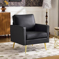 VINGLI Faux Leather Accent Chair with Gold Leg for Living Room, Small Space