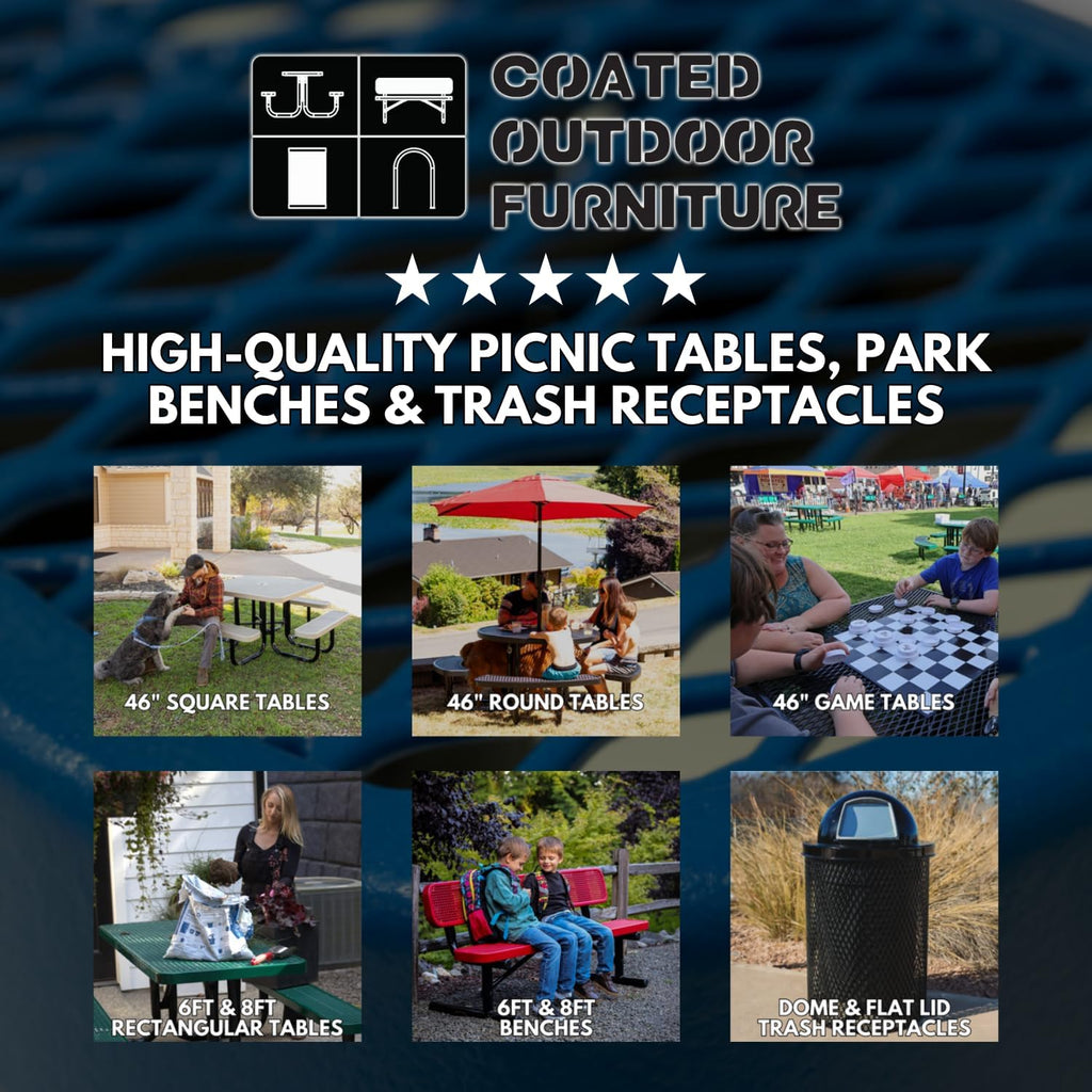 COATEDOUTDOORFURNITURE 46In Square Picnic Table, Expanded, Red