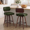 Swivel Bar Stools Set of 2, 26.7" Upholstered Counter Height Bar Chairs