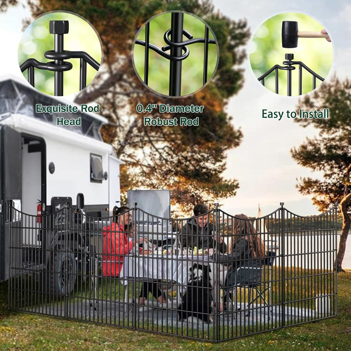 no dig dog fence outdoor for yard with showing dimensions