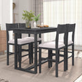LUMISOL Small Breakfast Table Set for 4, 5-Piece Kitchen Table Set with Upholstered Bar Stools, Modern Style Wooden Table Set, Easy Assembly, Gray