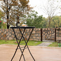 Byliable 28in Cocktail Folding Table, Round High Top Bar Height Black Table