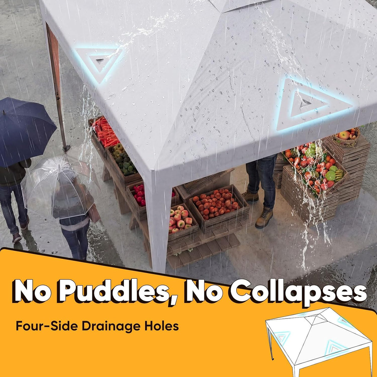 Quictent 10x10 Pop Up Canopy Tent with Half Sidewall