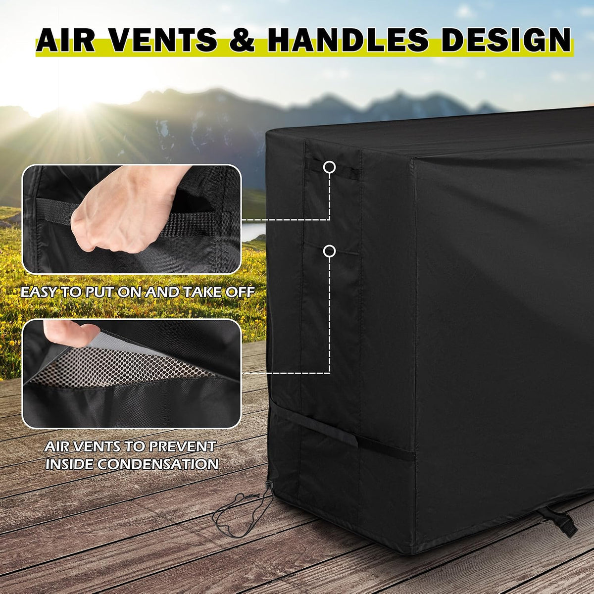 bar height patio set cover, outdoor bistro set, side view