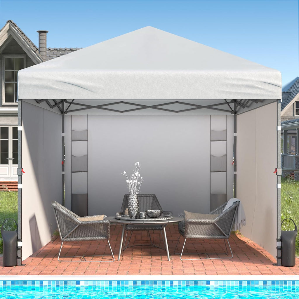 tunbne 10x10 pop up canopy tent with 4 shown in use