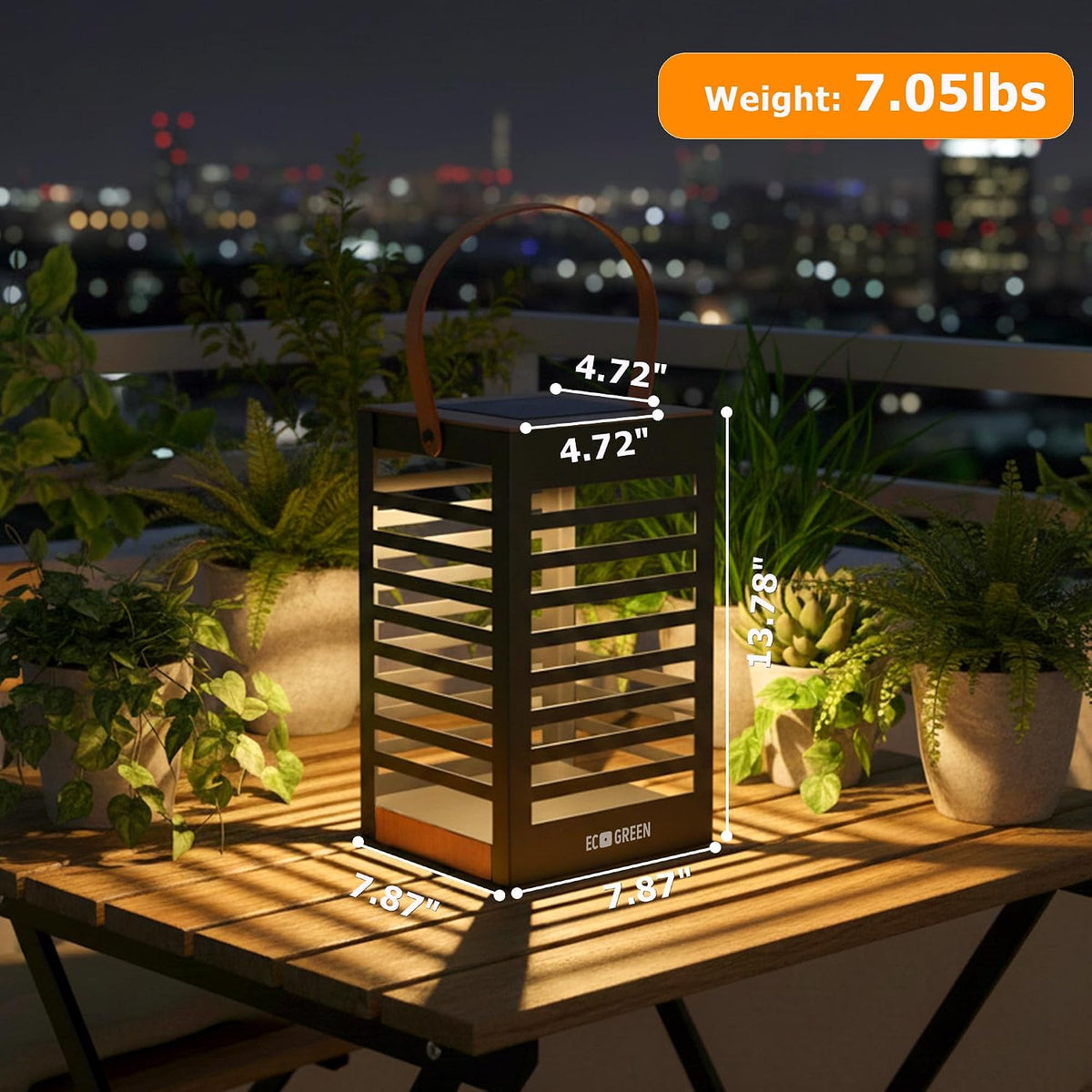 EcoGreen Solar Floor Lamp, Solar Lanterns Outdoor Waterproof for Yard
