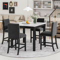 RuiSiSi 5-Piece Counter Height Dining Table Set for 4, Black