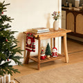 24" Teak Shower Bench with Handles & Towel Shelf