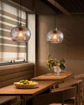 CASAMOTION Glass Pendant Lights, Marble Clear, 2 Pack