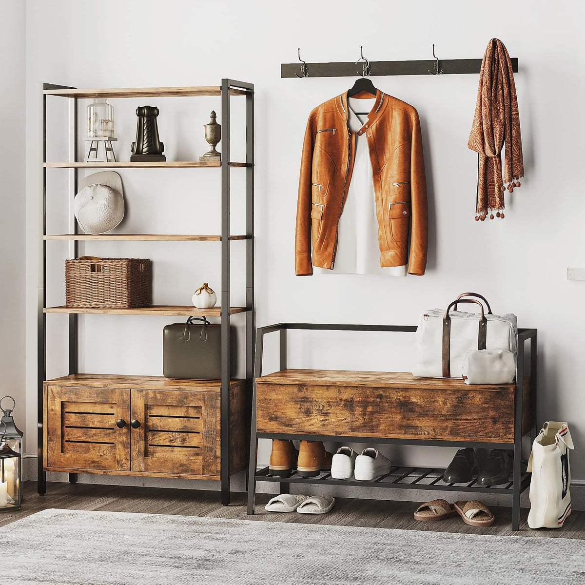 IRONCK Shoe Storage Bench with Practical Storage for Entryway Furniture