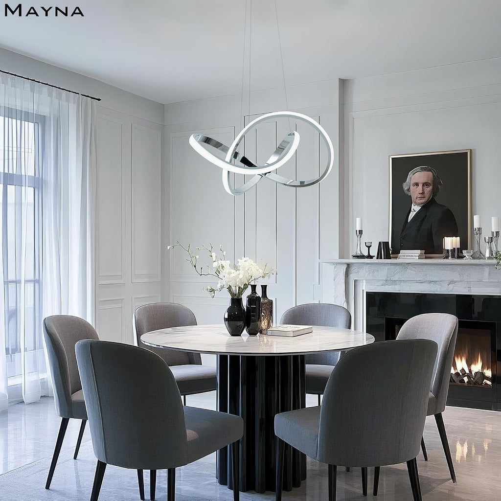 MAYNA Modern LED Chandelier,3000K-6000K Dimmable with Remote Control
