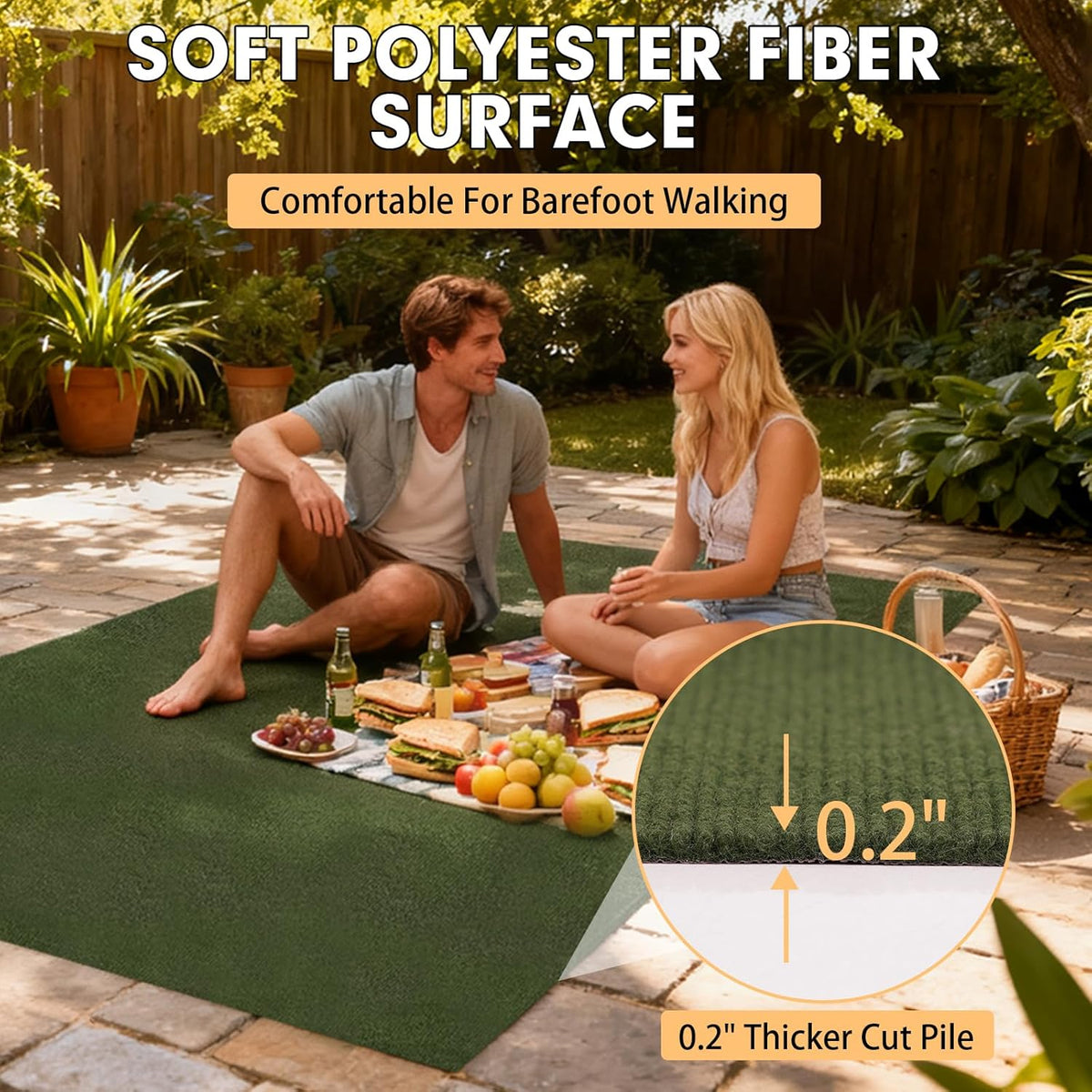 Grefinity Marine Carpet, 5 FT x 15 FT Olive Green Indoor Outdoor Carpet
