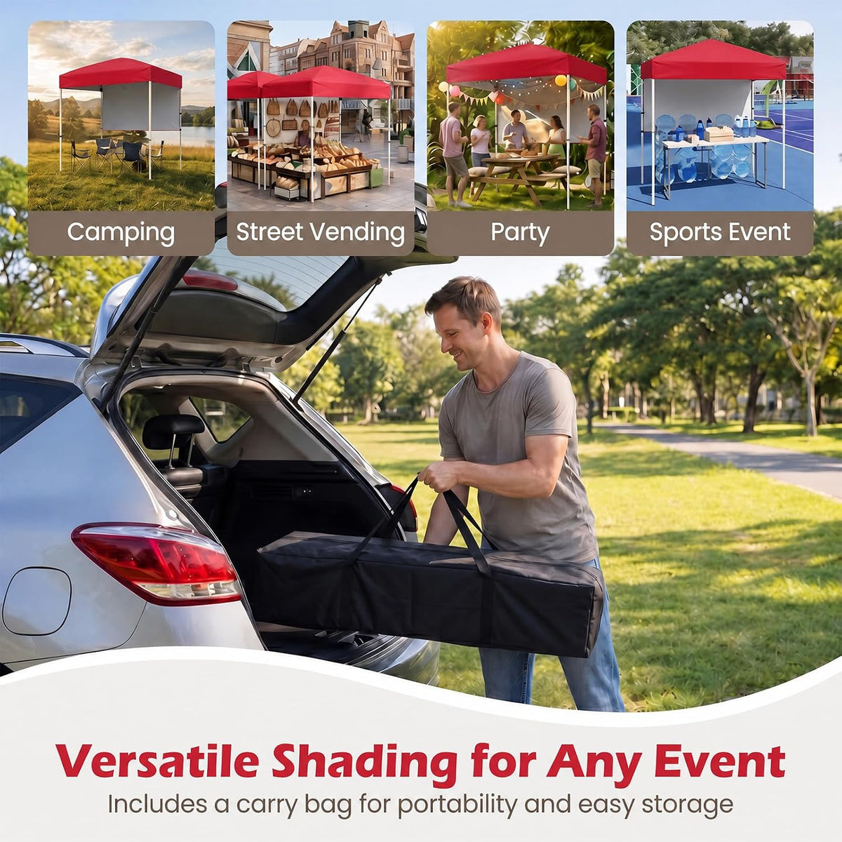 Goplus 6 x 4 FT Pop Up Easy Setup Canopy Tent (Red)
