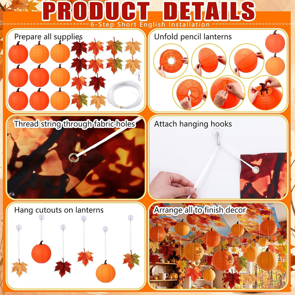 80 Pcs Fall Ceiling Decor for Classroom Thanksgiving Hanging Set