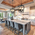 Black Farmhouse Chandelier, 4-Light Foyer Lighting Fixtures for Dining Room