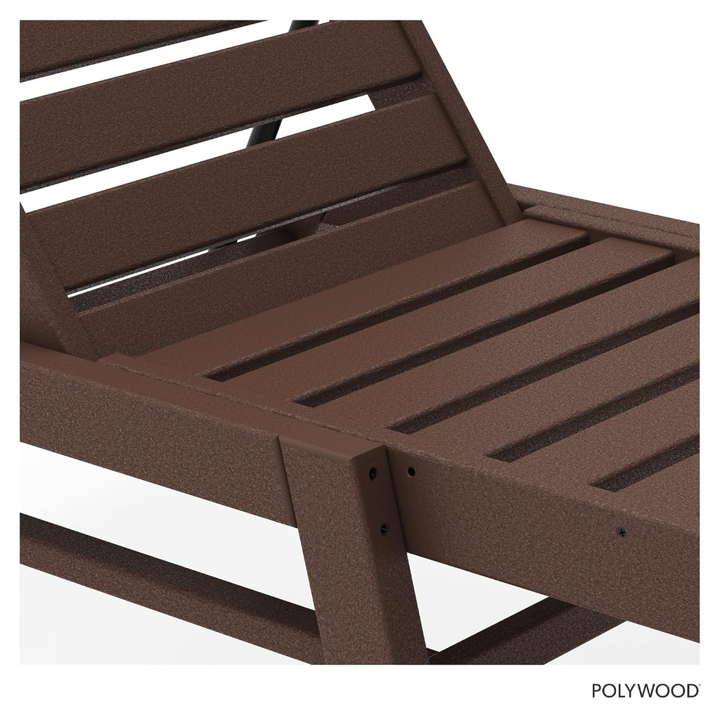 POLYWOOD Stackable Nautical Chaise, Mahogany