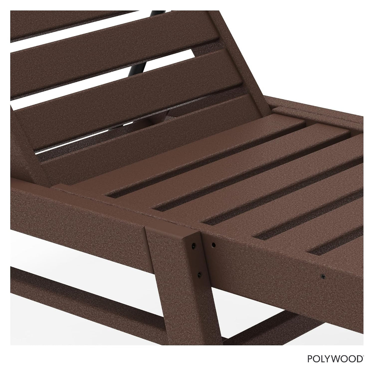 POLYWOOD Stackable Nautical Chaise, Mahogany