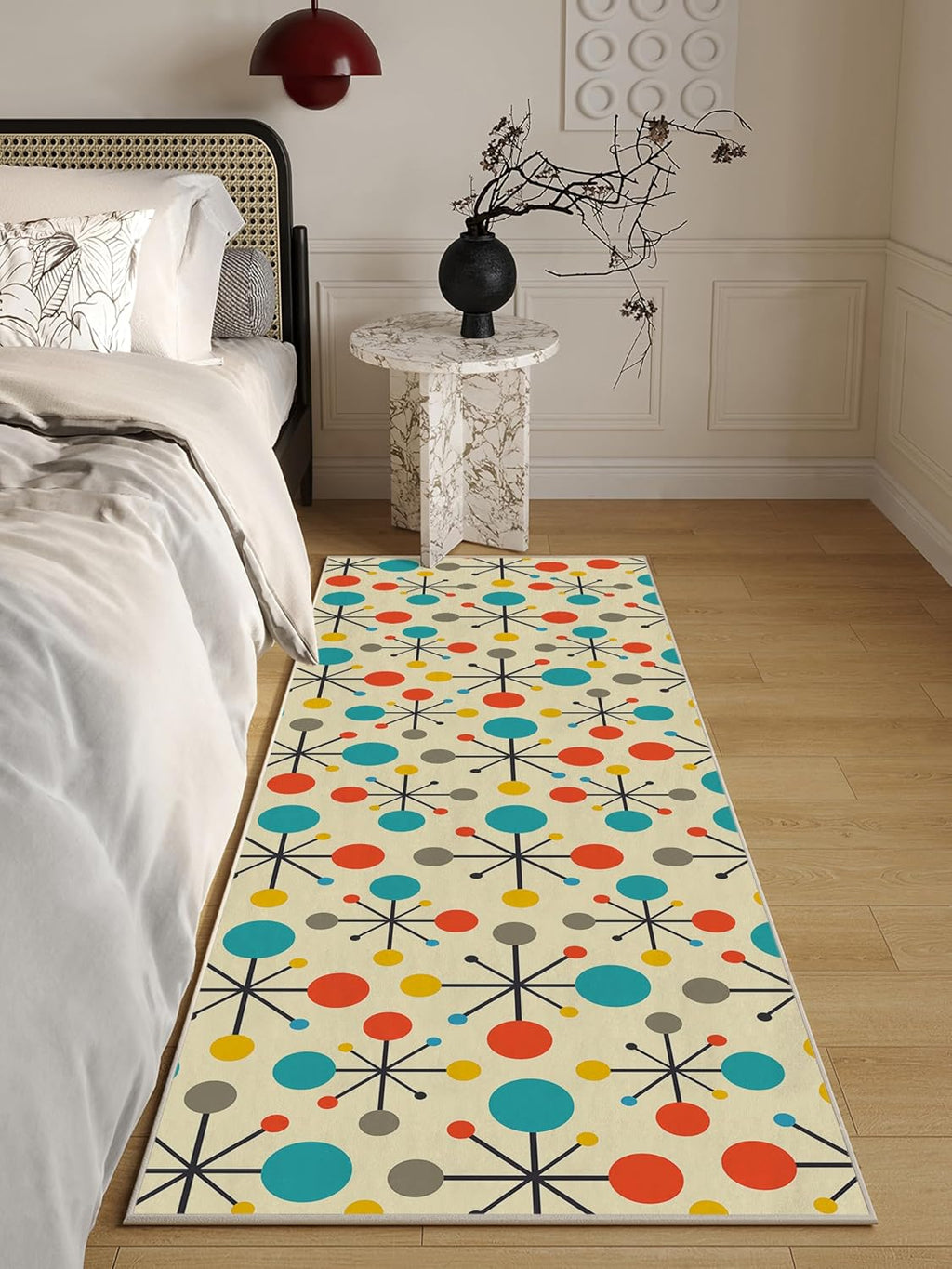 Retro Mid Century Modern Kitchen Runner Rugs for Hallways 2'x 6'