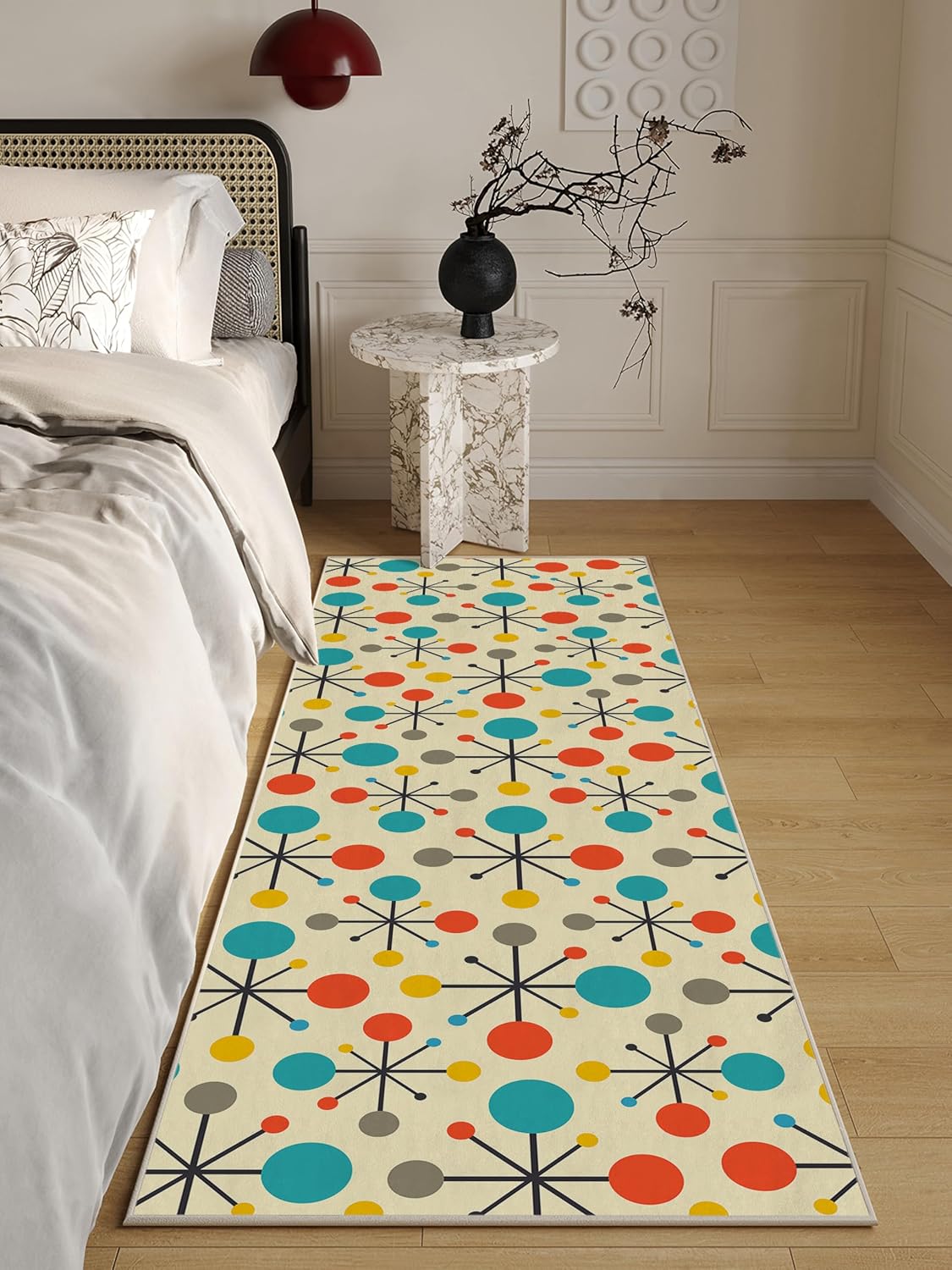 Retro Mid Century Modern Kitchen Runner Rugs for Hallways 2'x 6'
