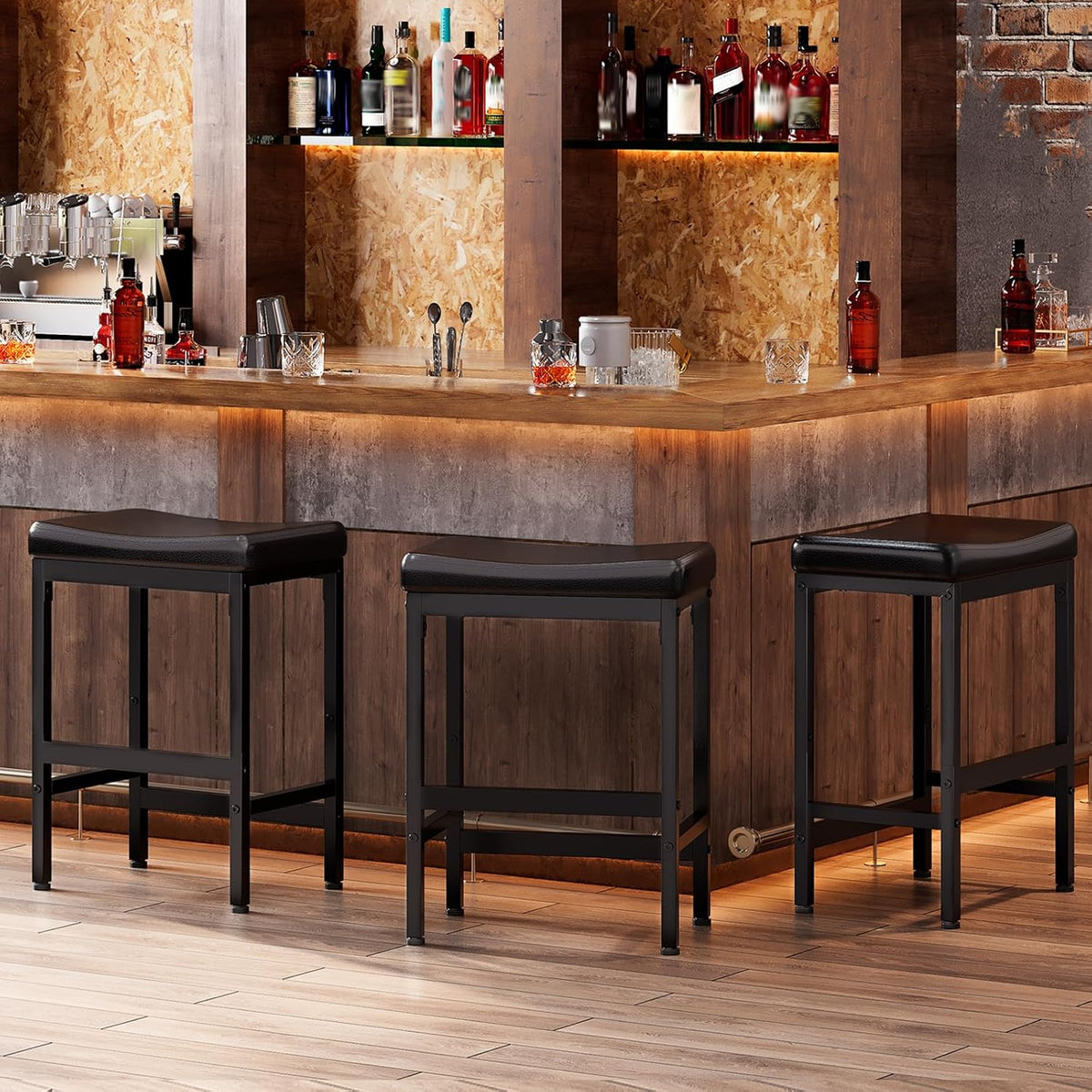 RALGEND Bar Stools Set of 2, Counter Height Stools, Kitchen Stools