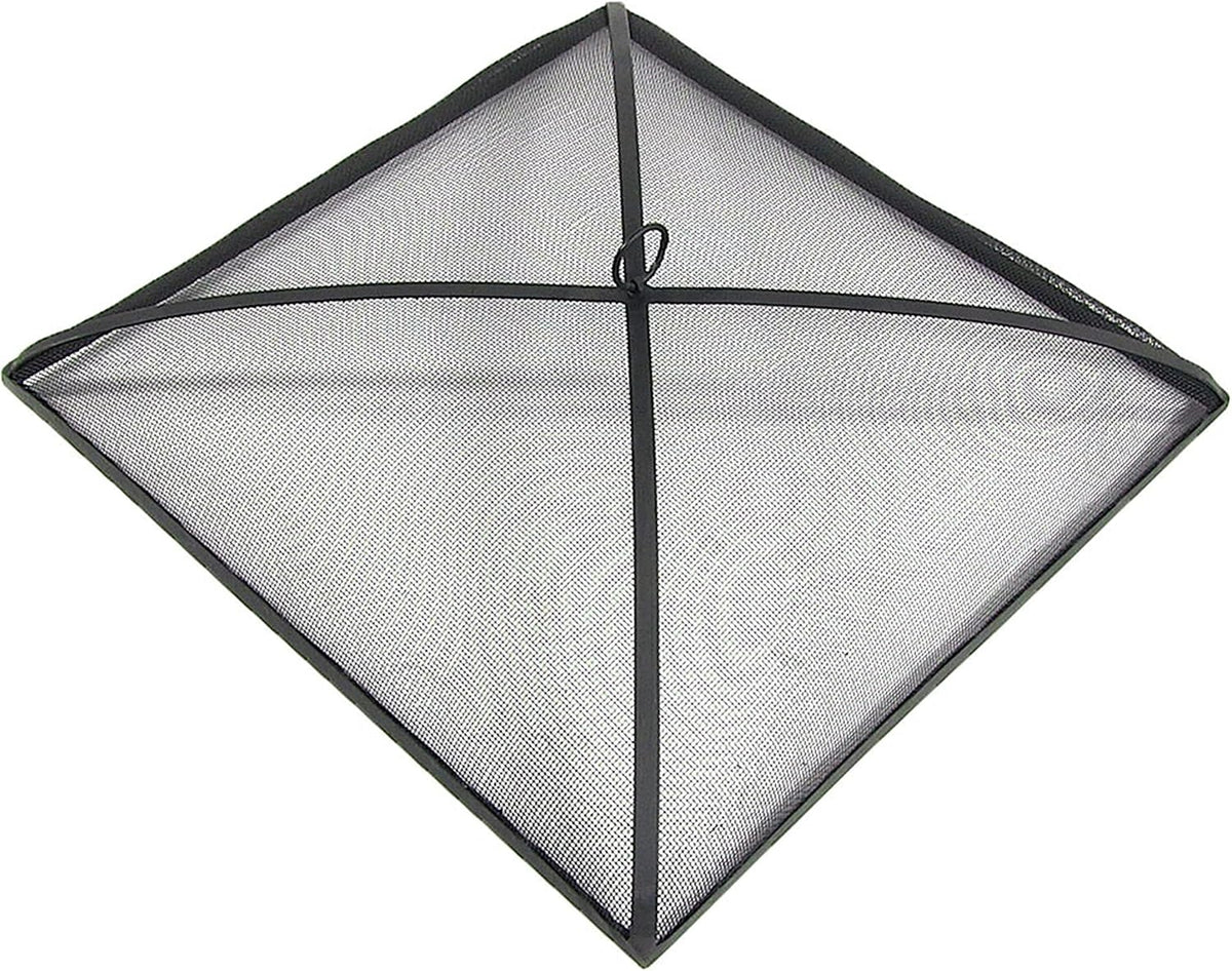 Sunnydaze Heavy Duty Square Fire Pit Screen Cover, Assembly-Free, 24"