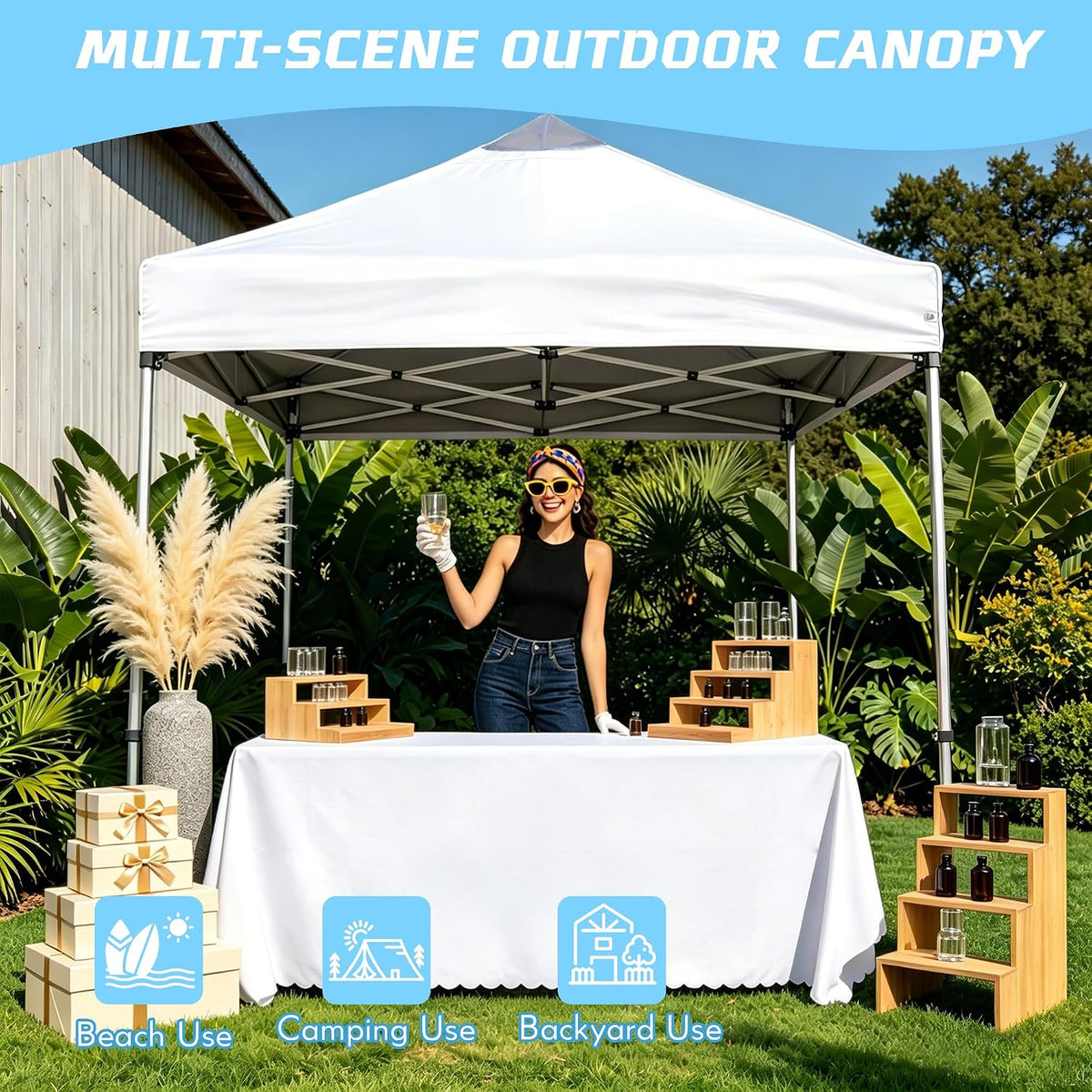 10x10 pop up canopy tent with 3 sidewalls, package contents