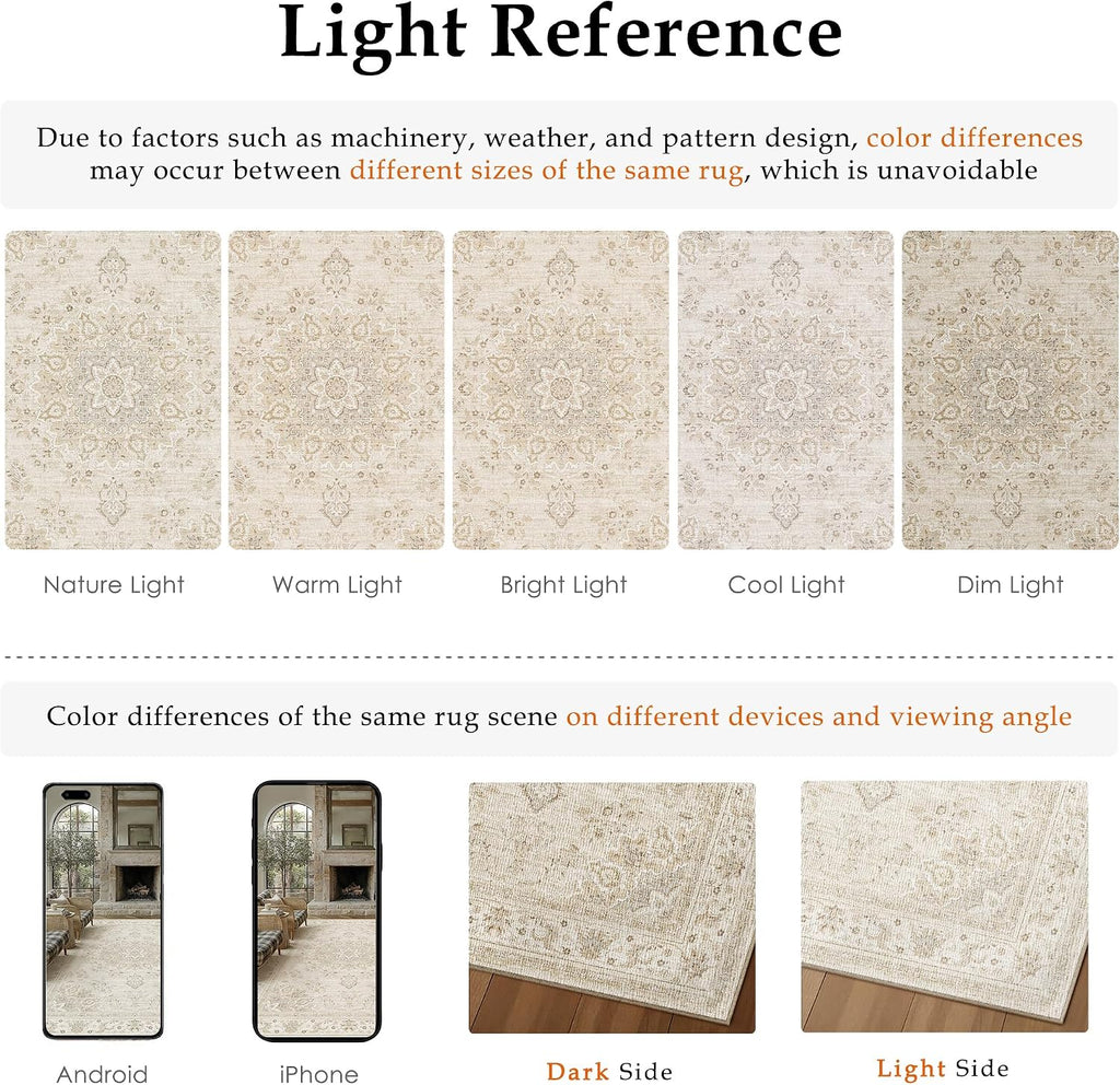 purecozy 9x12 neutral area rug living room ivory on a desk or shelf