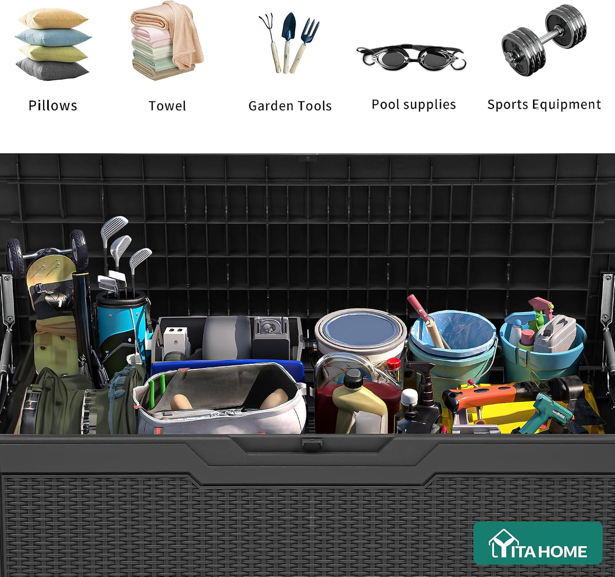 YITAHOME 80 Gallon Resin Deck Box