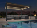 PURPLE LEAF Louvered Pergola 10' x 14' 94AS LED Strip Light Windproof