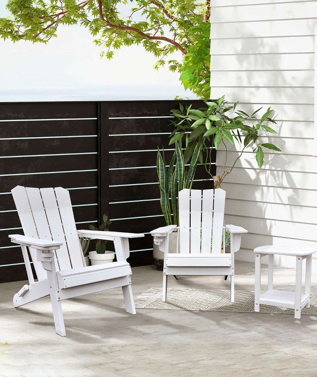 adirondack square outdoor side table,2-tier storage patio side shown in use