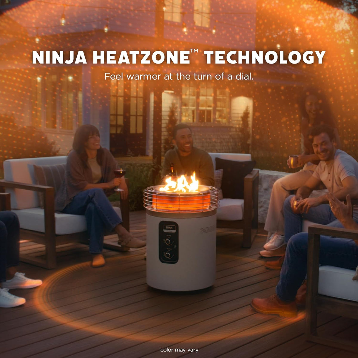 Ninja Fireside360 Fire Pit & Heater, 80,000 BTU, 3 Modes, Push Start, Black