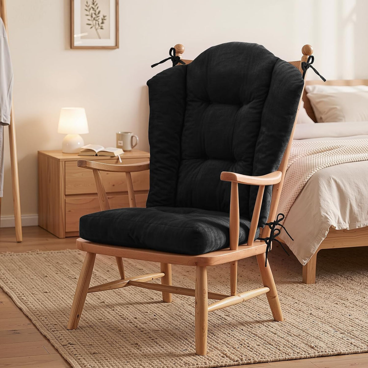 Detiblue Wingback Rocking Chair Cushion Set