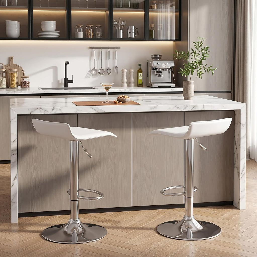 vecelo bar stools set of 4, armless adjustable showing dimensions