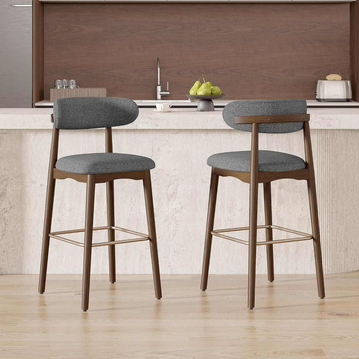 Counter Height Bar Stools, Solid Wood Barstools,30.5" Set of 2