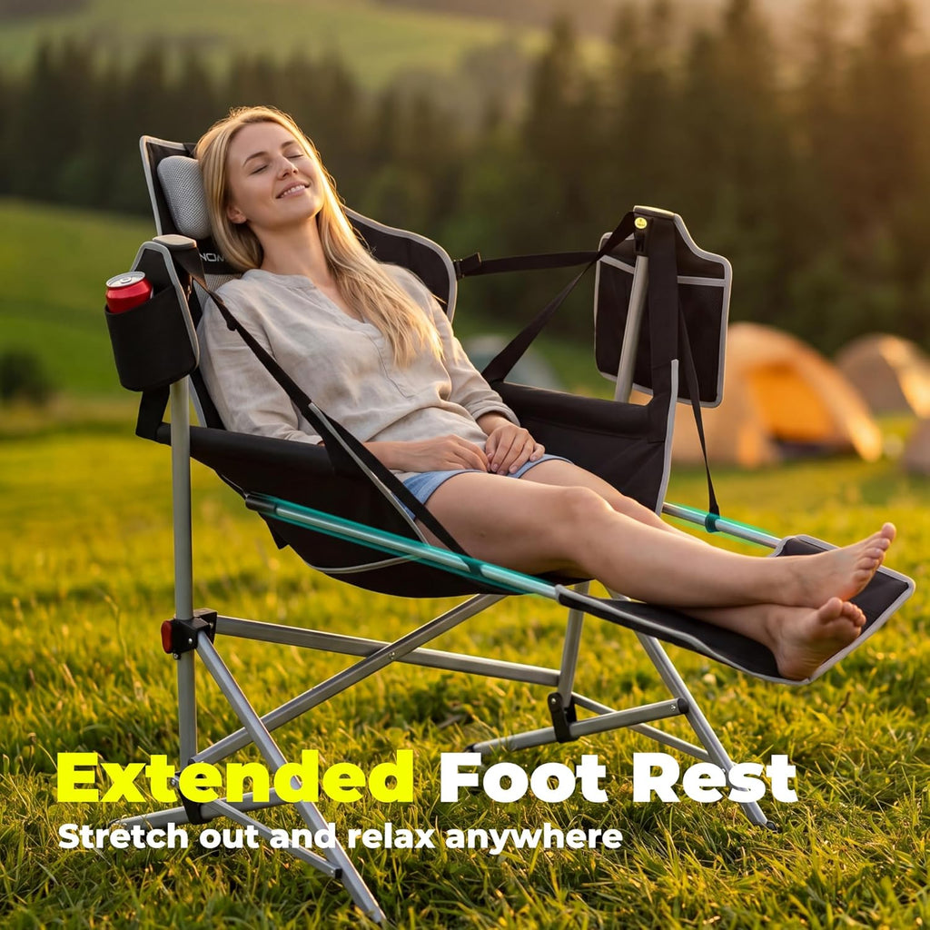 Hammock Camping Chair with Footrest, Heavy Duty Swinging Chair 500LB