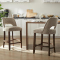 VKNOW 26" Faux Leather Counter Height Bar Stools Set of 4 with Open Back
