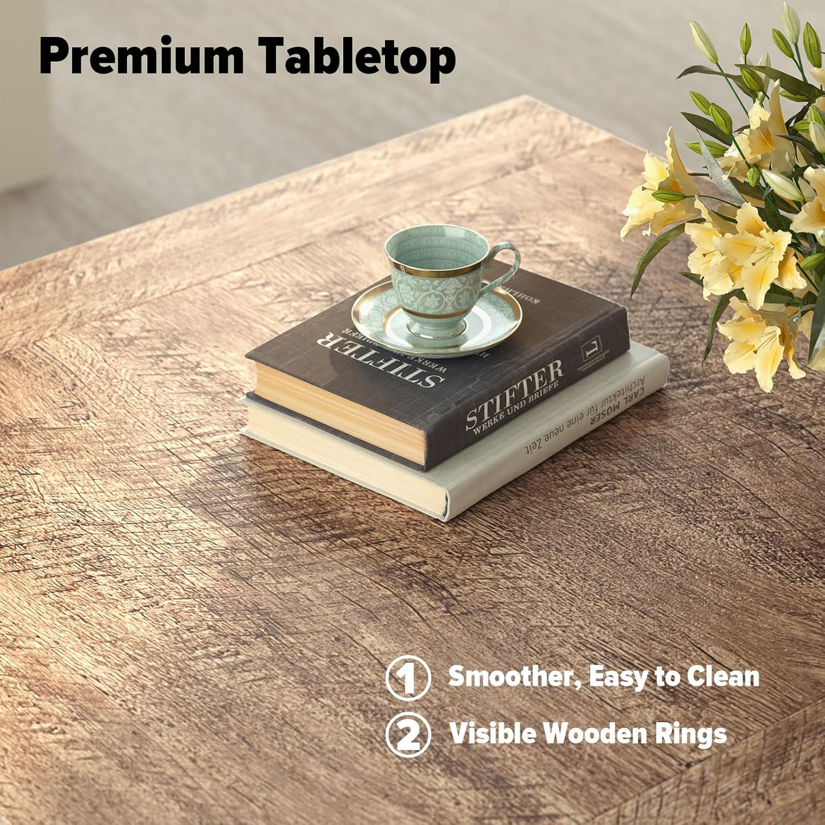 Lareth 31.5 in Rustic Coffee Table for Living Room with X-Design, Square