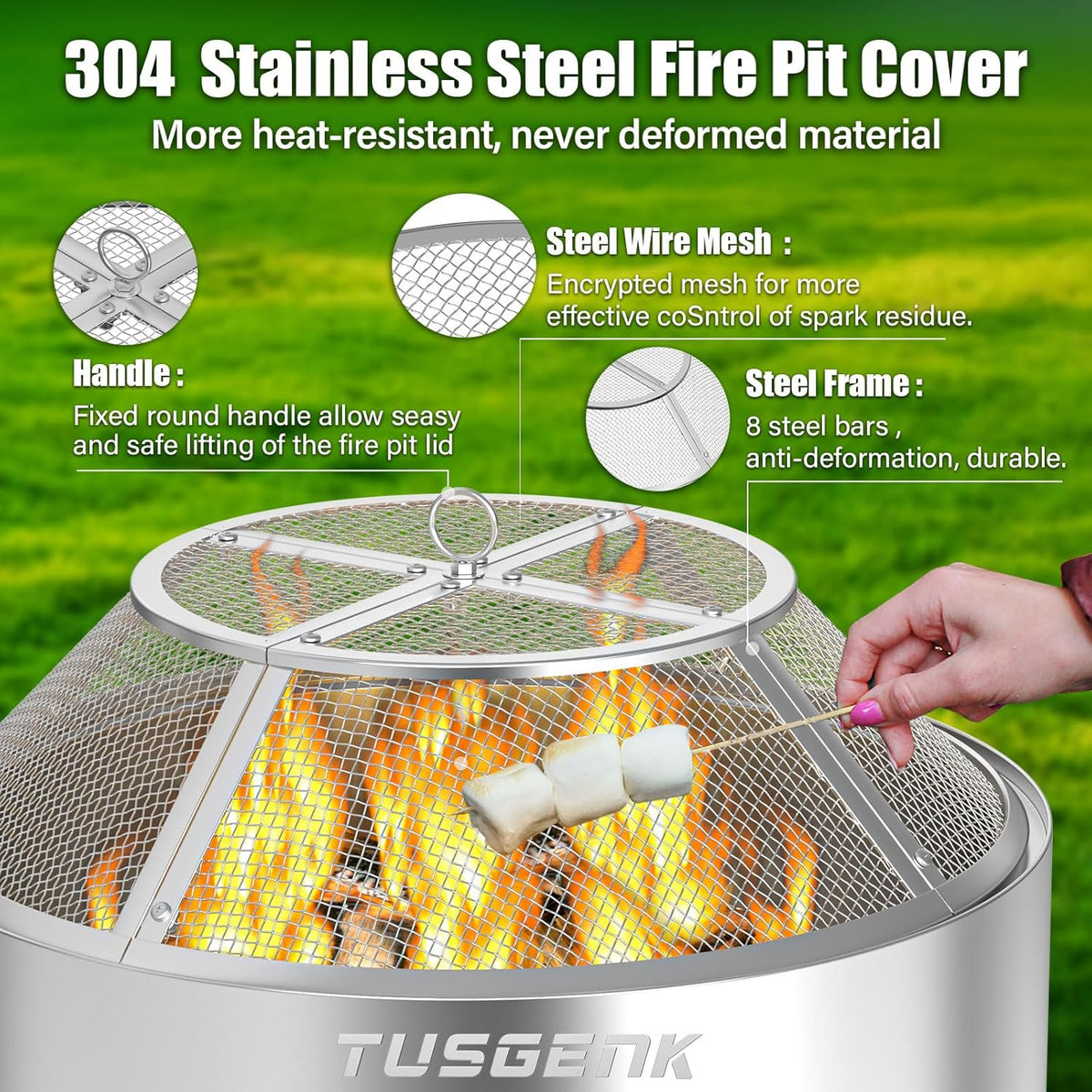 Fire Pit Spark Screen for Solo Stove Bonfire, 19.5 Inch