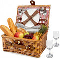 Picnic Basket for 2 with Insulated Cooler Compartment
