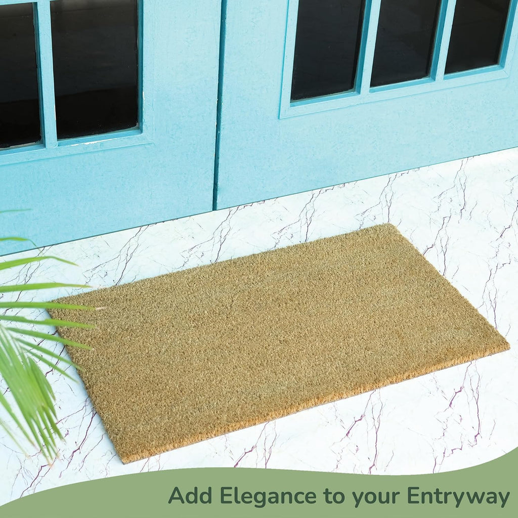 Coco Coir Door Mat DIY Plain Welcome Mat, Pack of 2, Beige 30x17