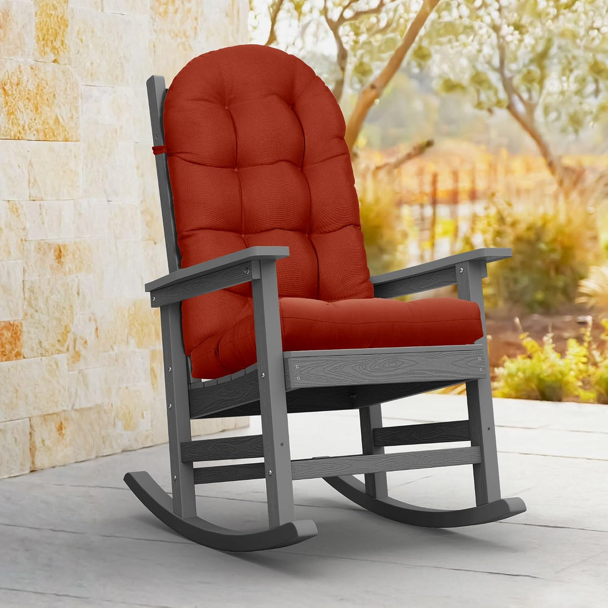 Adirondack Chair Cushion, 4 Pack 49x20x4'' Rocking Chair Pads, Burnt Orange