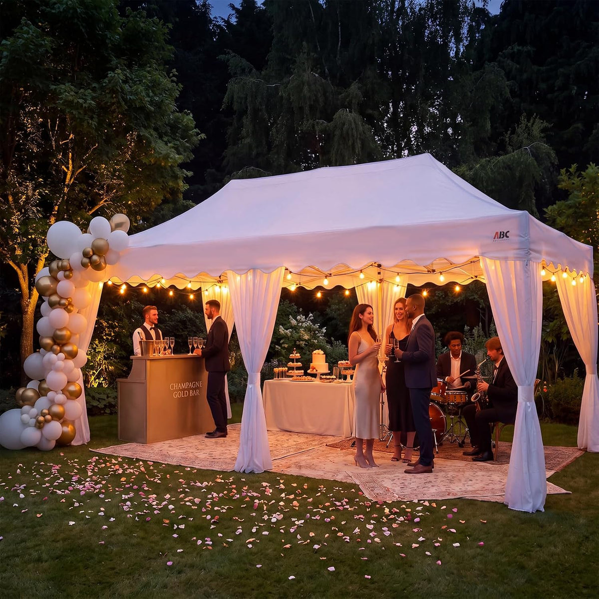 ABCCANOPY Patio Pop Up Canopy Tent with Curtain 10x20 Event-Series (White)