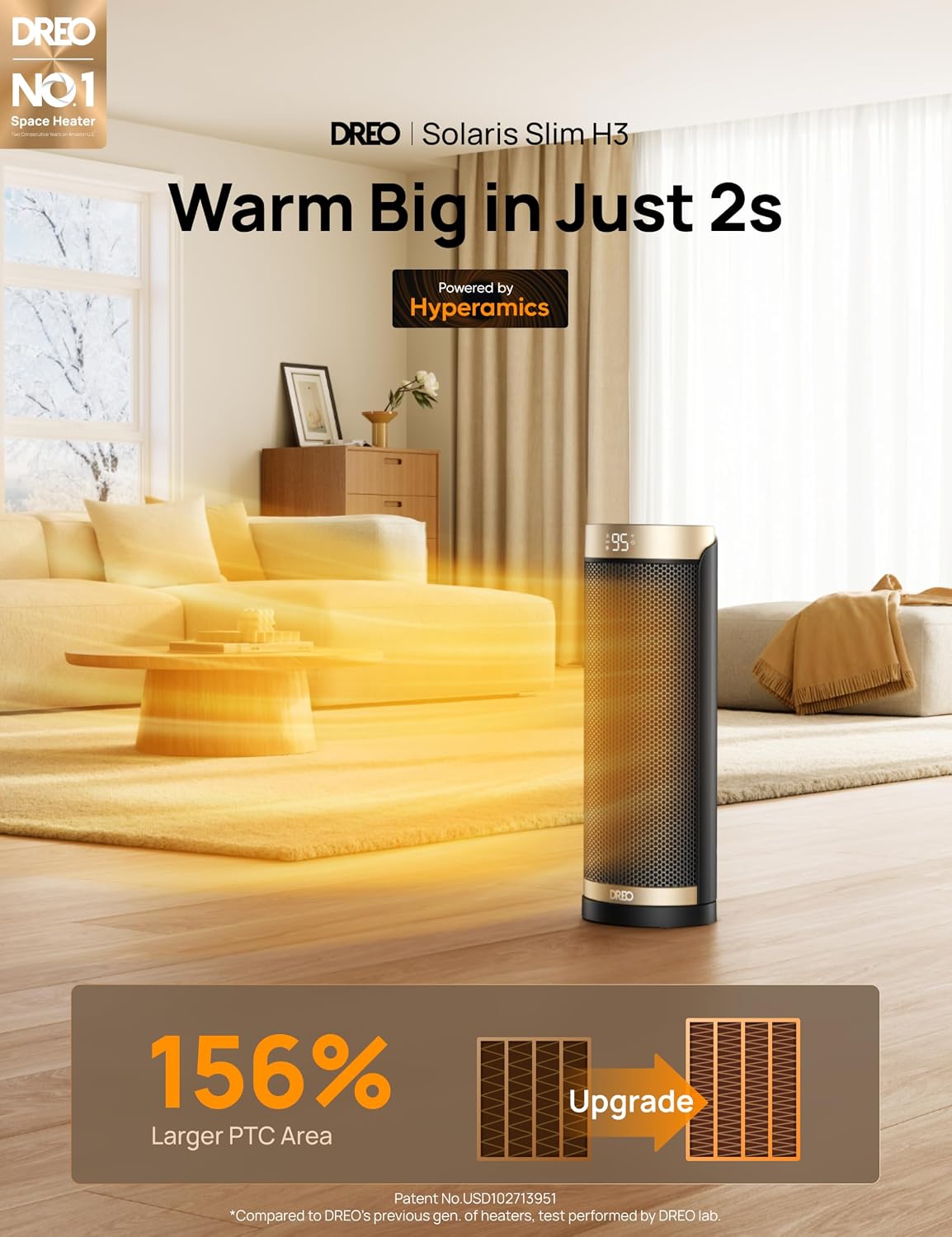 DREO Space Heaters for Indoor Use with Thermostat, 1500W Electric Heaters