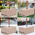 Rectangle Patio Table Cover with Umbrella Hole 108 Lx 82" W x 23.6" H,Khaki
