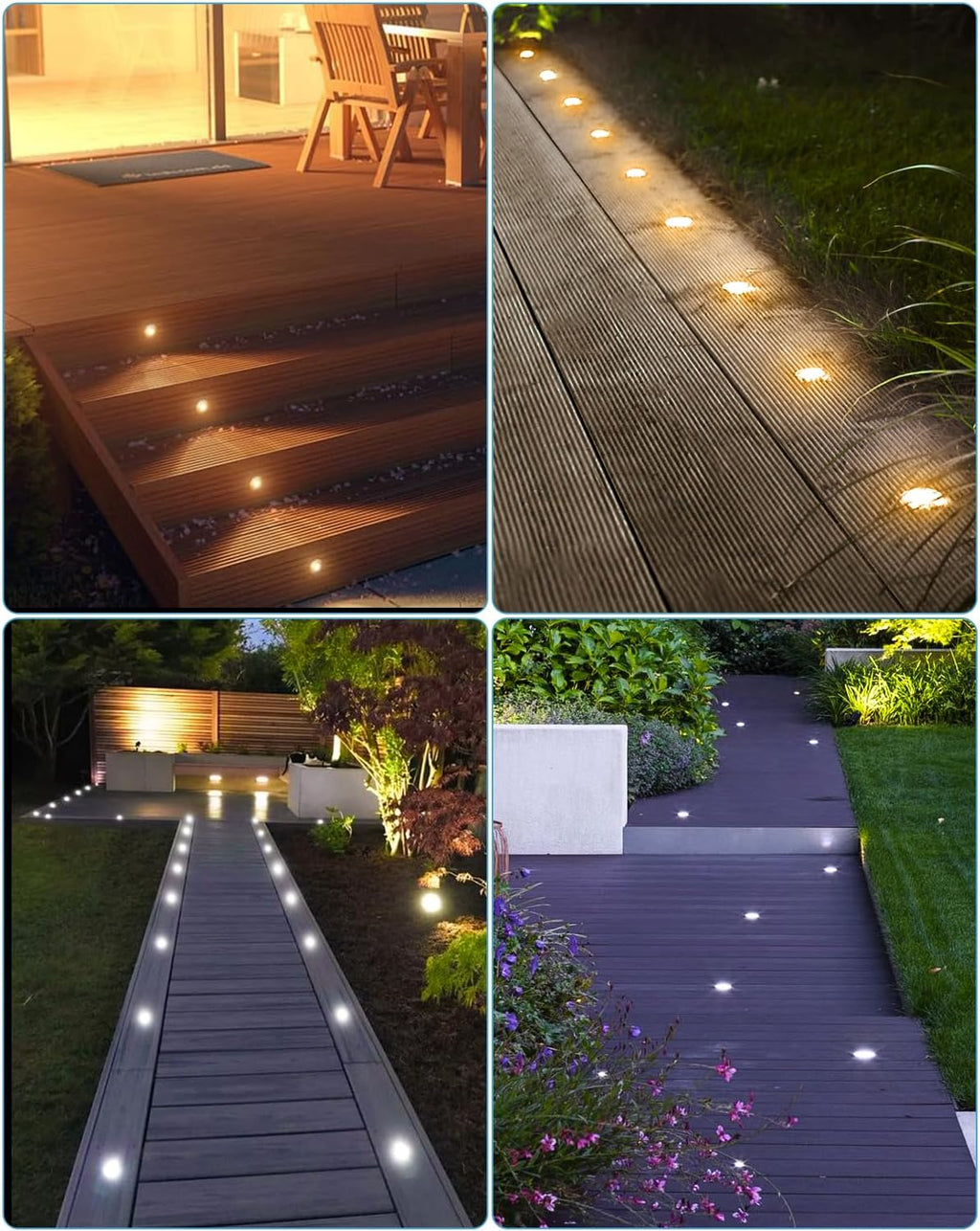 HIBOITEC Low Voltage Deck Lights Kit 3CCT 2700K-5000K with Transformer 10Pc