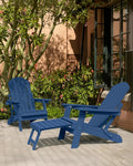 YEFU Adjustable Adirondack Chair with Footrest,All-Weather, Set of 4,Navy