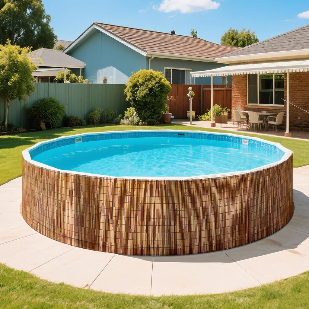 ZNCMRR Reed Fencing Rolls Fencing 4ft High Roll Reed Screen for Balcony Patio Garden Backyard 4FT X 16.4FT Privacy Fence（Brown）