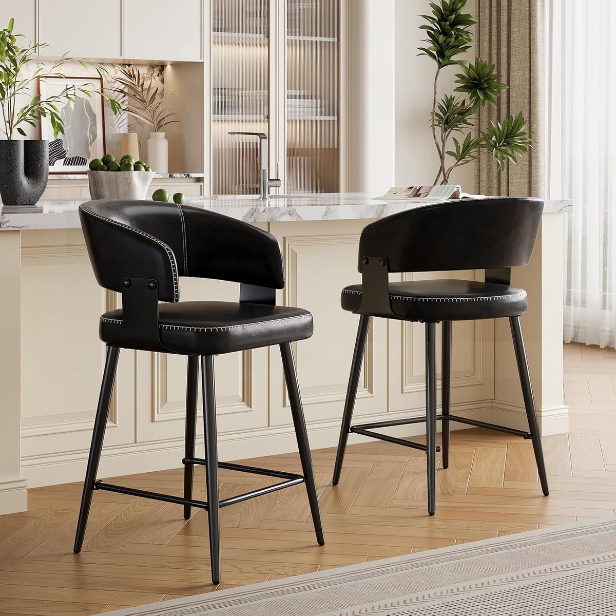 Bar Stools Set of 2, 26" Modern Counter Height Island Stools
